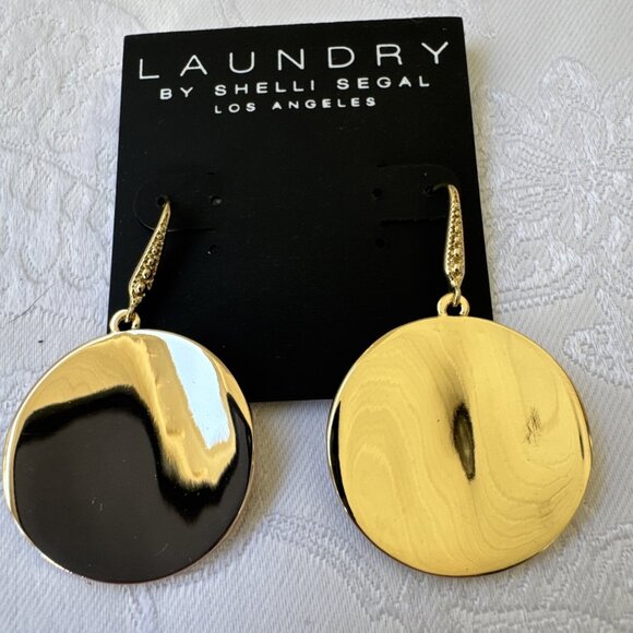 Laundry by Shelli Segal Goldtone Circles Dangle NWT - Picture 4 of 11